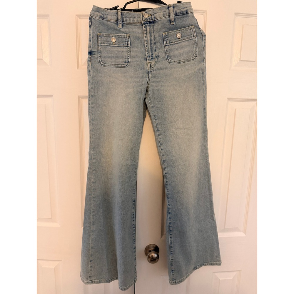 7 For All Mankind Modern Dojo Tailorless Luxe Vintage Light Wash Flare Jeans 27